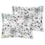 8-Piece Blue & White Floral Linen Essential Comforter Set, Twin