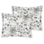 8-Piece Blue & White Floral Linen Essential Comforter Set, Queen