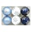 Ty Pennington 6-Count Multi-Blue with Glittered Snowflakes Shatterproof Ornaments