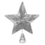 Silver Glittered Star Tree Topper, 10"