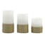 Ty Pennington Set of 3 White LED Candles with Rope Base