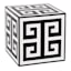 Black & White Greek Key Table Decor, 4"