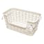 Small Stacking Storage Basket with Metal Handle, Ivory