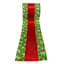 Elfin' Around Green Ribbon with Red Stripe Center & Polka Dots, 4"