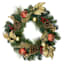 Red & Gold Ornament & Pinecone Wreath, 24"