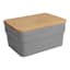 2-Pack Grey Storage Bin with Bamboo Lid, 8.5l
