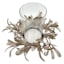 Champagne Mistletoe & Berry Glass Candle Holder Centerpiece, 6"