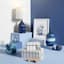 Honeybloom Ivory & Blue Striped Decorative Box, 6x5