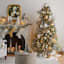 Clear with Gold Leaves Ball Ornament, 150mm
