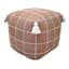 Honeybloom Shiva Woven Pouf, Brown