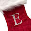 7" Mini Red Faux Fur Monogram Stocking, E