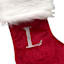 Mini Red Faux Fur Monogram Stocking, L