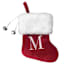 7" Mini Red Faux Fur Monogram Stocking, M