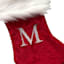 7" Mini Red Faux Fur Monogram Stocking, M