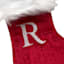 Mini Red Faux Fur Monogram Stocking, R