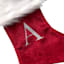 7" Mini Red Faux Fur Monogram Stocking, A