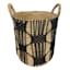 Found & Fable Round Abaca with Black Macrame Storage Basket, Large