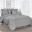 7-Piece Grey Embroidered Pleated Comforter Set, Queen