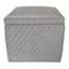 Providence Jada Velvet Square Storage Ottoman, Grey