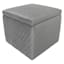 Providence Jada Velvet Square Storage Ottoman, Grey