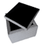 Providence Jada Velvet Square Storage Ottoman, Grey