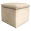 Providence Jada Velvet Square Storage Ottoman, Taupe