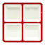 Bistro 4-Section Melamine Tray, Red