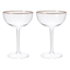 Willow Crossley Set of 2 Gold Rim Coupe Flute Glasses