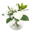 Mixed Peony Floral Arrangement in Glass Vessel, 8"