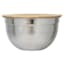 Silver Steel Mixing Bowl with Bamboo Lid, Small