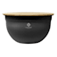 Black Steel Mixing Bowl with Bamboo Lid, Small