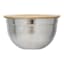 Silver Steel Mixing Bowl with Bamboo Lid, Medium