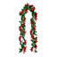 Red Poinsettia & Holly Garland, 6'