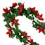 Red Poinsettia & Holly Garland, 6'