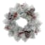 White Flocked Pinecone, Red Berry & Pine Wreath, 22"