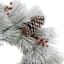White Flocked Pinecone, Red Berry & Pine Wreath, 22"
