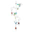Metal Glass Hummingbird Wind Chime, 34.6"
