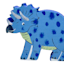 Tiny Dreamers Blue Triceratops Dinosaur Figurine, 5"