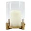 Honeybloom LED Glass Lantern with Metal Base, 6"