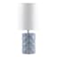 Providence Light Blue Ceramic Quatrefoil Lamp with Shade, 12"