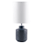 Found & Fable Dark Blue Ceramic Textured Accent Lamp with Shade, 12"