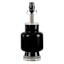 BLACK GLASS MODRN LAMP 14IN