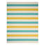 (E468) Ember Blue & Yellow Striped Outdoor Area Rug, 8x10