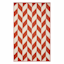 (E469) Ember Orange Herringbone Accent Rug, 3x5