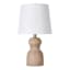Honeybloom Natural Wood Turned Small Table Lamp with Shade, 15.5"