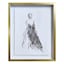 Providence Framed Lady Sketch Print Under Glass, 17x21
