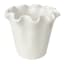 Willow Crossley White Pie Crust Edge Ceramic Vase, 7.5"