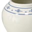 Willow Crossley White Ceramic Vase with Blue Printed Boarder, 8"