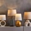 Dark Blue Ceramic Medium Table Lamp Base, 18"