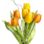 Yellow Tulip Floral Arrangement in White Ceramic Pot, 17"